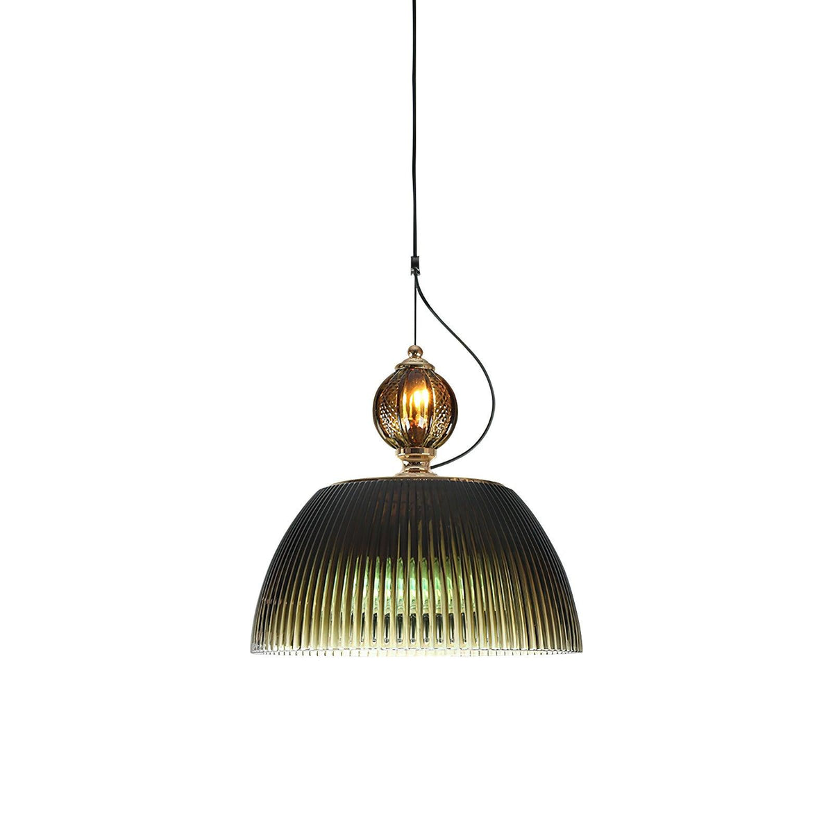 Emerald Glass Bowl Overhead Fixture 12.6 Inch Adjustable Cord Kitchen Counter Dining Room Ceiling Lighting E26 E27 Socket 40W Compatible | Thomler