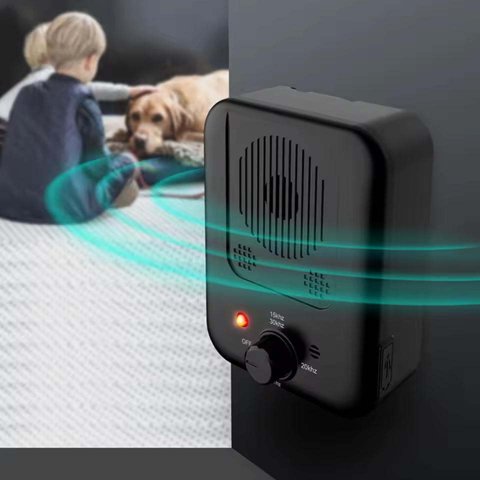 Control ultrasónico de ladridos para perros con niveles de frecuencia ajustables y batería recargable