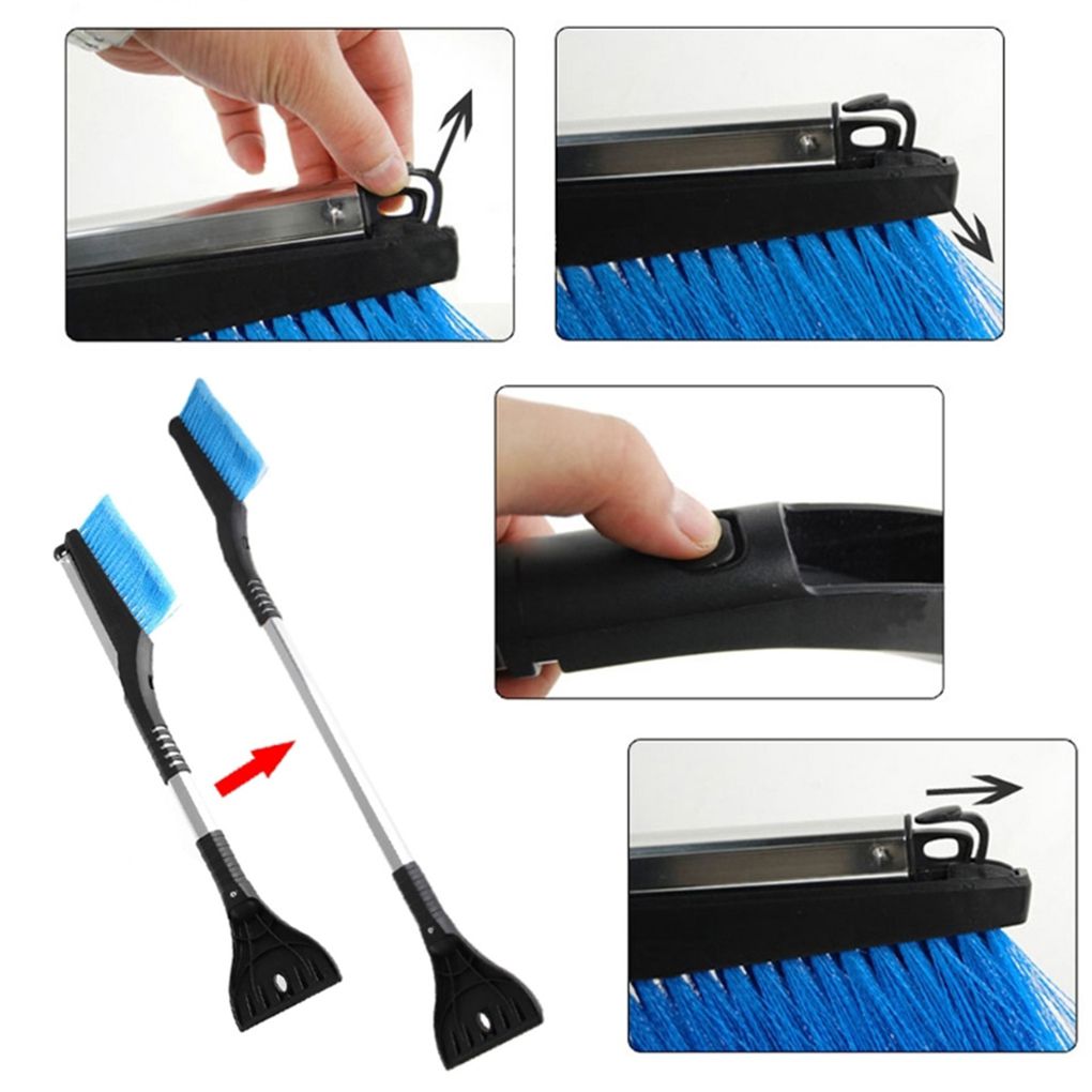 Telescoping Snow Brush & Ice Scraper for Windshields – Extendable Winter Car Tool