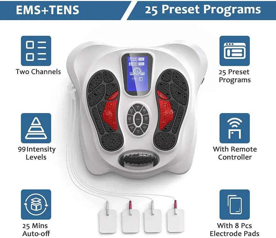 Multifunktionales TENS- & EMS-Infrarot-Fußmassagegerät