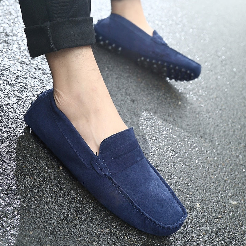 Men's Suede Slip-On Loafers – Casual Dress Shoes in Multiple Colors – Comfortable Everyday Footwear for Work & Weekend