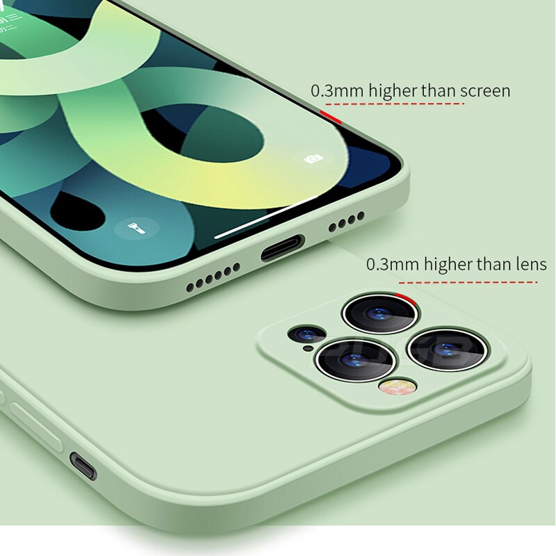 Soft Silicone iPhone Case for 11, 12, 13 Series – Slim Matte Grip Protection with Raised Edges and Full Camera Cover for Everyday Carry