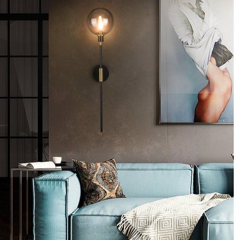 Hedendaagse glazen LED-armatuur in grijs, amber en heldere afwerkingen voor hal, slaapkamer, entree, woonkamer, badkamer | Thomler