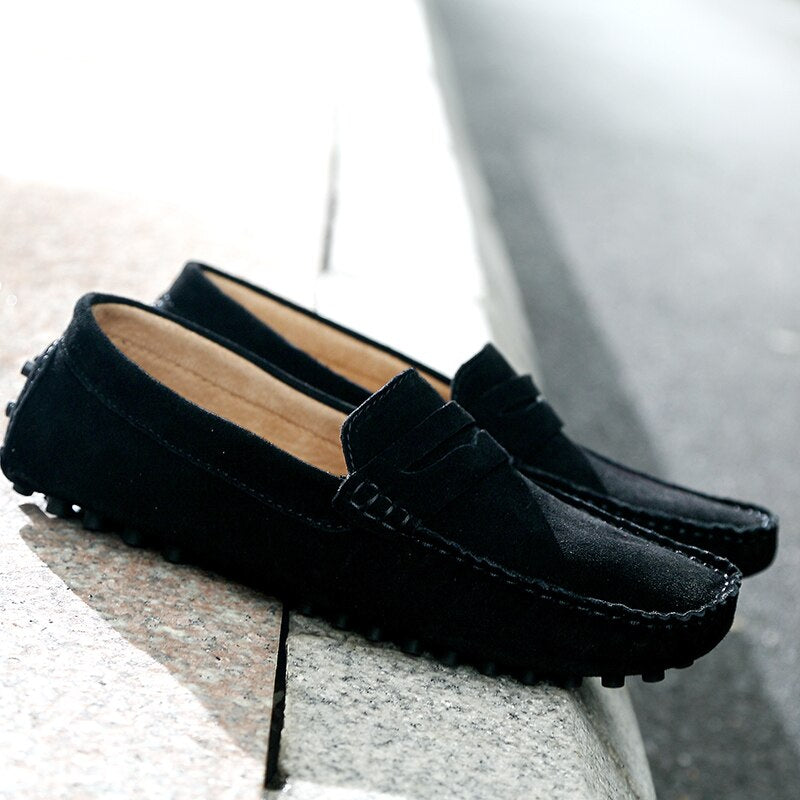 Men's Suede Slip-On Loafers – Casual Dress Shoes in Multiple Colors – Comfortable Everyday Footwear for Work & Weekend