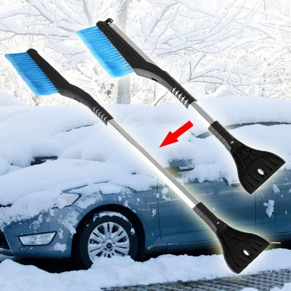 Telescoping Snow Brush & Ice Scraper for Windshields – Extendable Winter Car Tool