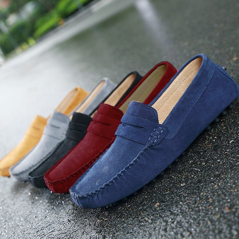 Men's Suede Slip-On Loafers – Casual Dress Shoes in Multiple Colors – Comfortable Everyday Footwear for Work & Weekend