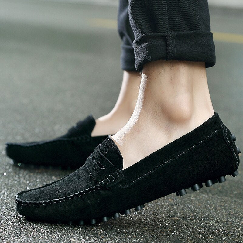 Men's Suede Slip-On Loafers – Casual Dress Shoes in Multiple Colors – Comfortable Everyday Footwear for Work & Weekend