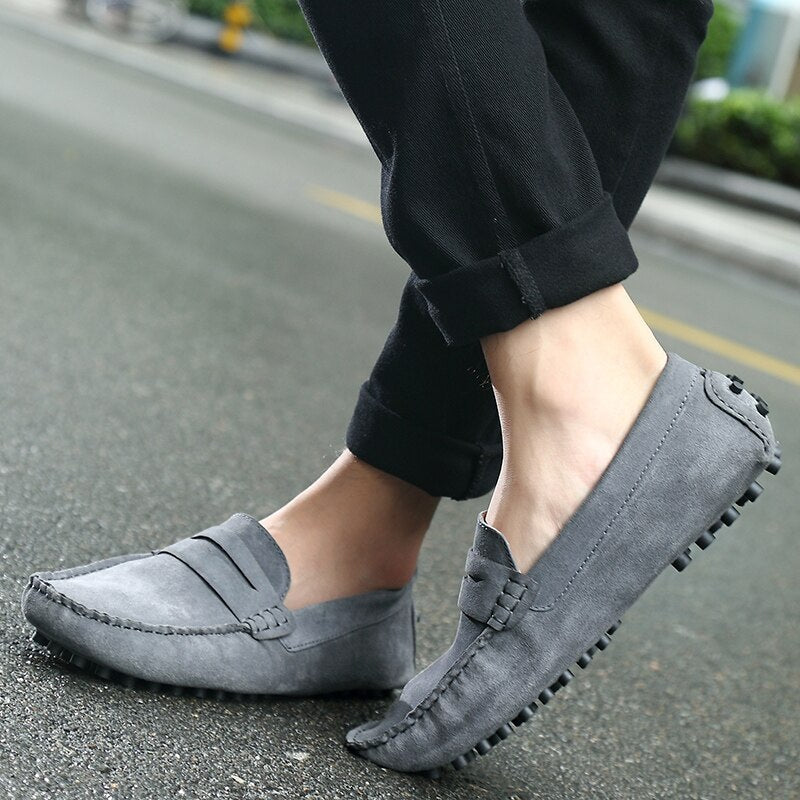 Men's Suede Slip-On Loafers – Casual Dress Shoes in Multiple Colors – Comfortable Everyday Footwear for Work & Weekend