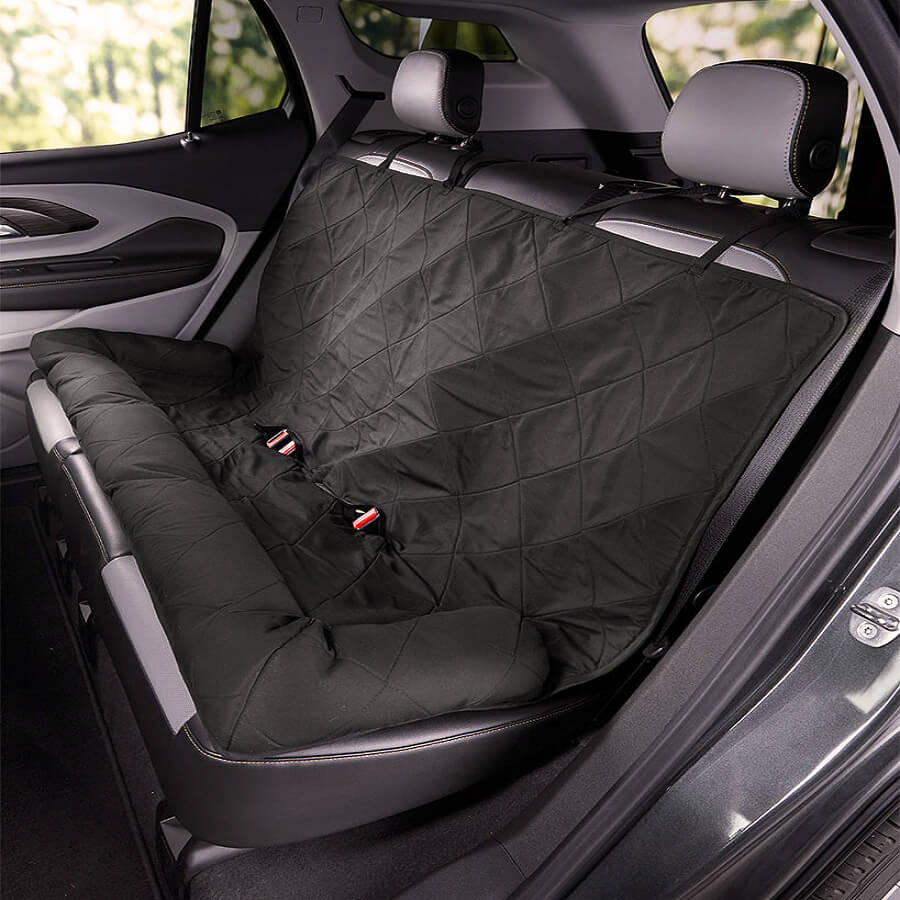 Funda de asiento de coche para perros – Hamaca de viaje acolchada para perros medianos y grandes con correas de seguridad y bolsillos de almacenamiento