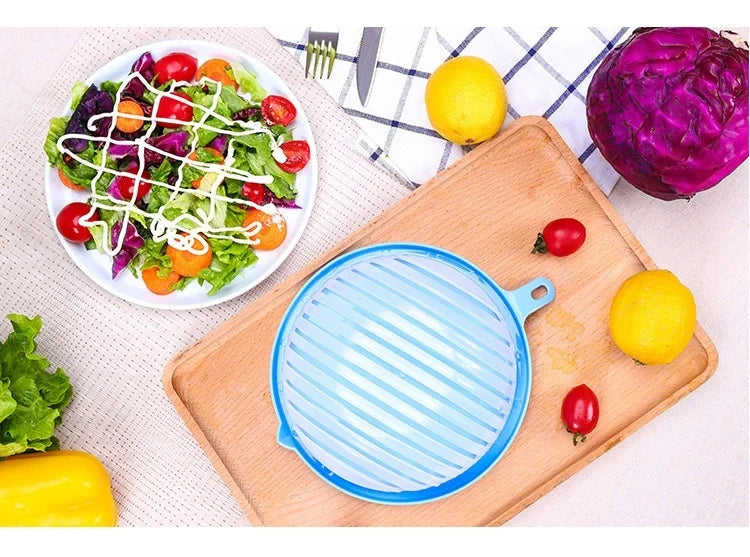 Groentesnijder met ingebouwde zeef voor snelle maaltijdbereiding - Keukenhulp voor salades, dubbele functie voor snijden en afgieten | Thomler