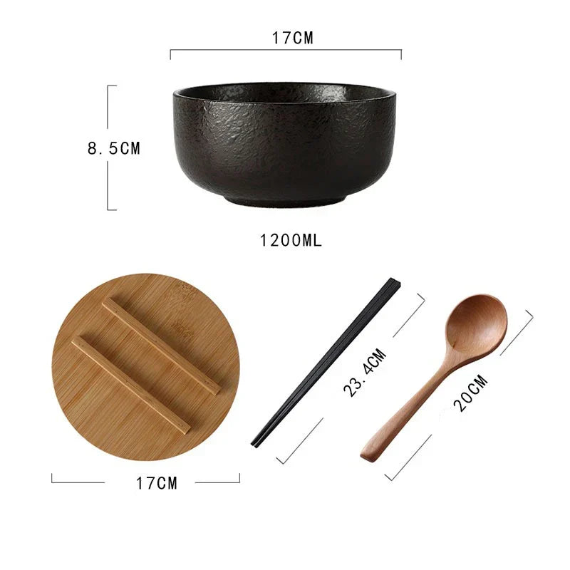 Red Glazed Ceramic Serving Bowls 7.9 Inch 4-Piece Set for Soups Salads Stews Family Meals Everyday Tableware Dining Room Kitchen | Thomler