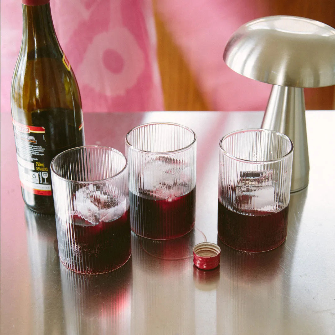 Textured Tumbler Glass 14 fl oz Clear Glassware for Water Juice Cocktails Wine Everyday Dining Entertaining Guests Kitchen Table Cylinder Dr | Thomler