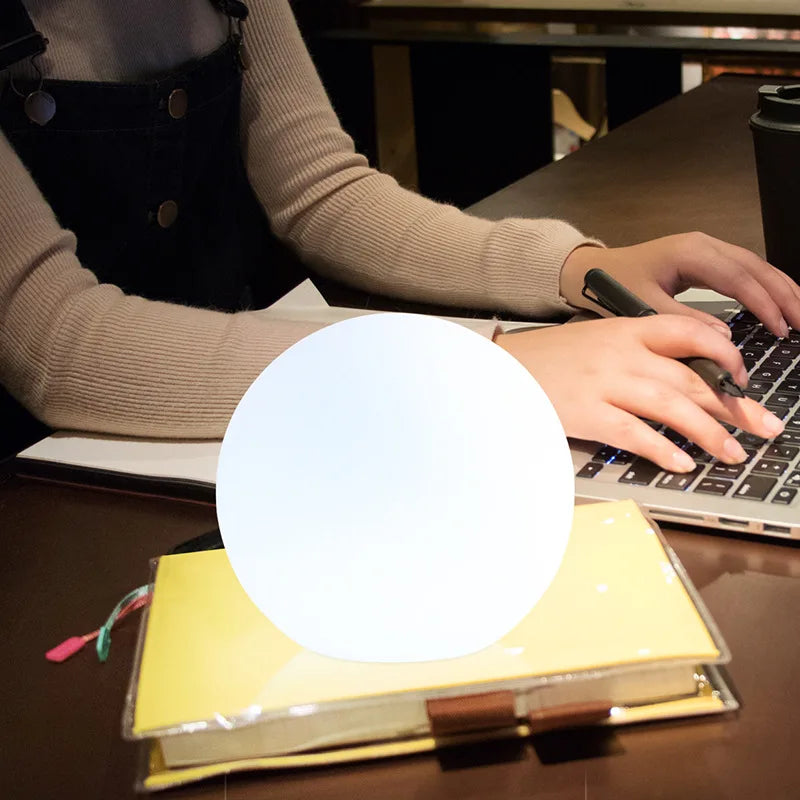 Rechargeable Color-Changing Sphere Accent Light with Remote | Cordless LED Orb for Bedroom, Living Room & Desk | 16-Color USB Table Lamp | Thomler