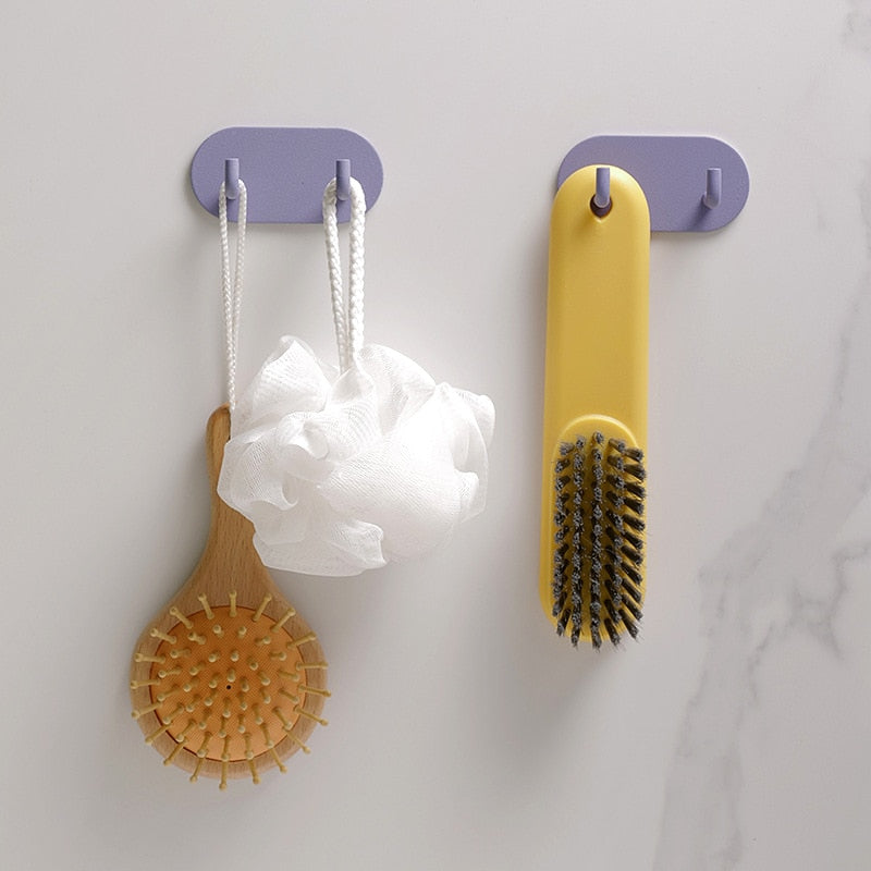 Adhesive Metal Hooks for Bathroom & Kitchen Storage — Dual-Hook Design, No Drilling, Lightweight Organizer for Keys, Towels, Accessories | Thomler