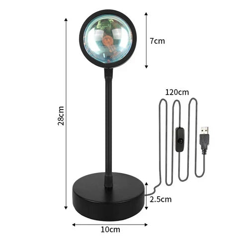 USB Rechargeable LED Mood Lamp with Remote Control 16 Color Settings Adjustable Angle Projection Light for Bedroom Office Nightstand Ambient | Thomler