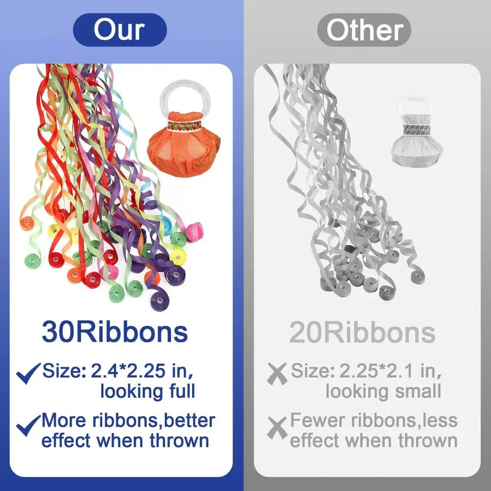 Biodegradable Celebration Streamers 16 ft Throw Length Mixed Colors for Weddings Birthdays Graduations Quiet Alternative to Confetti Indoor | Thomler