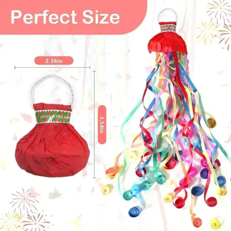 Biodegradable Celebration Streamers 16 ft Throw Length Mixed Colors for Weddings Birthdays Graduations Quiet Alternative to Confetti Indoor | Thomler