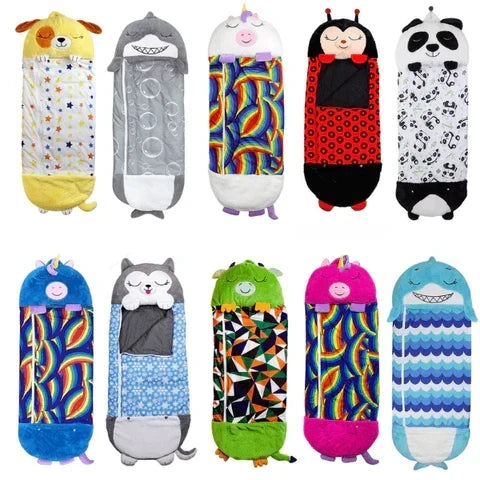 Animal Character Sleeping Bag for Kids – Plush Sleep Friend with Built-In Pillow for Sleepovers & Travel