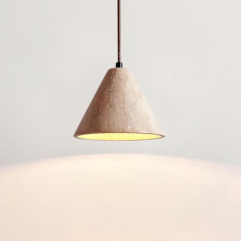 Lámpara colgante de piedra E26 40W, luz cenital de textura natural para isla, barra de cocina o rincón de desayuno, luz descendente enfocada | Thomler