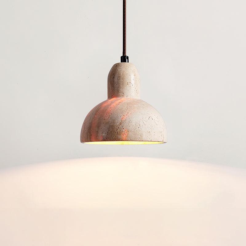 Lámpara colgante de piedra E26 40W, luz cenital de textura natural para isla, barra de cocina o rincón de desayuno, luz descendente enfocada | Thomler