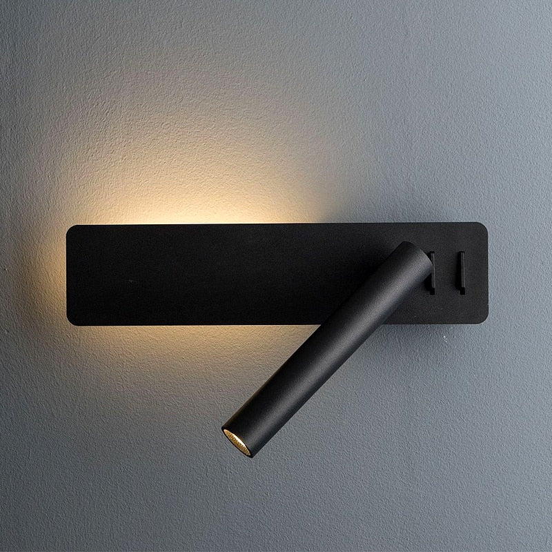 Draaibare LED-leeswandlamp voor nachtkastje in de slaapkamer met instelbare helderheid, richtbare wandlamp voor bedverlichting bij het lezen