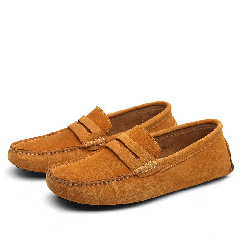 Men's Suede Slip-On Loafers – Casual Dress Shoes in Multiple Colors – Comfortable Everyday Footwear for Work & Weekend