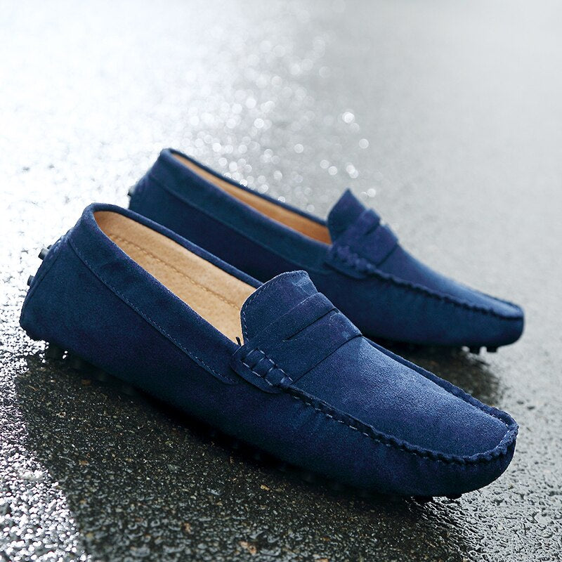 Men's Suede Slip-On Loafers – Casual Dress Shoes in Multiple Colors – Comfortable Everyday Footwear for Work & Weekend