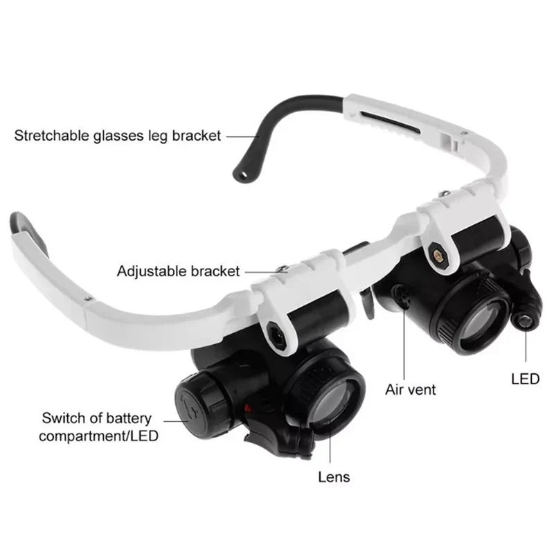 LED-Brillenlupe 8x 15x 23x