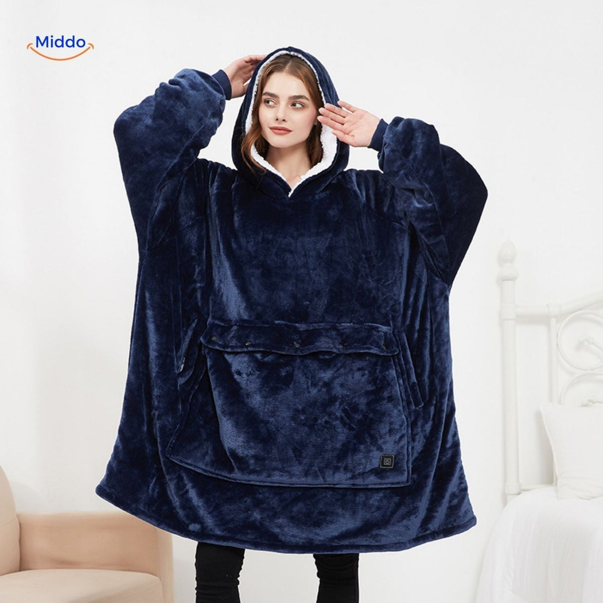 USB-Powered Heated Pullover with Triple-Zone Warmth for Men & Women