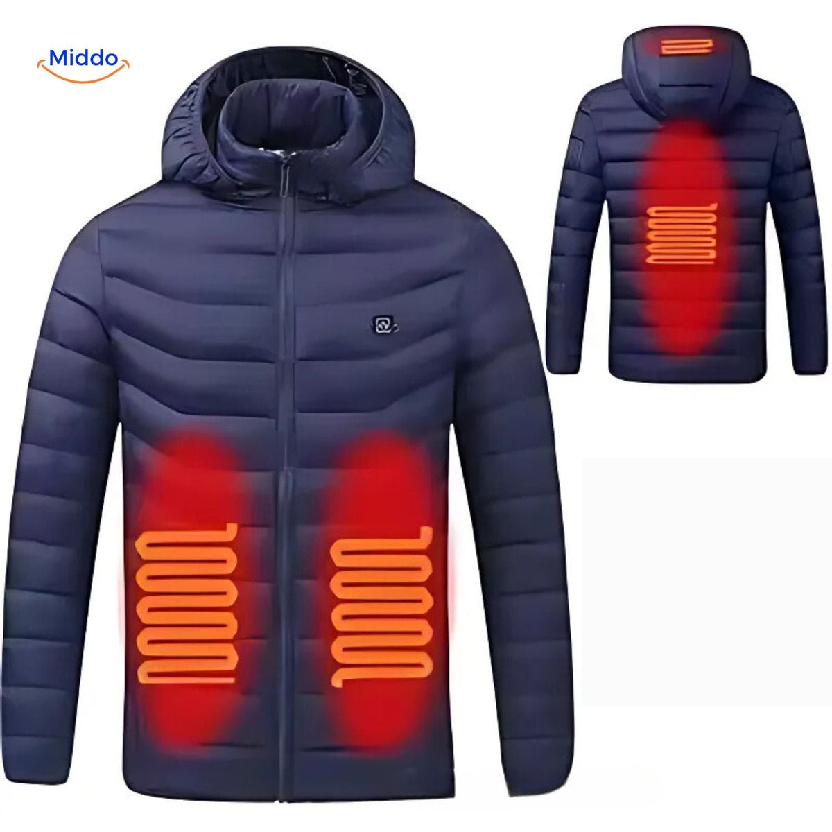 USB-beheizte Jacke mit taillierter Silhouette und Reißverschluss-Design für kaltes Wetter