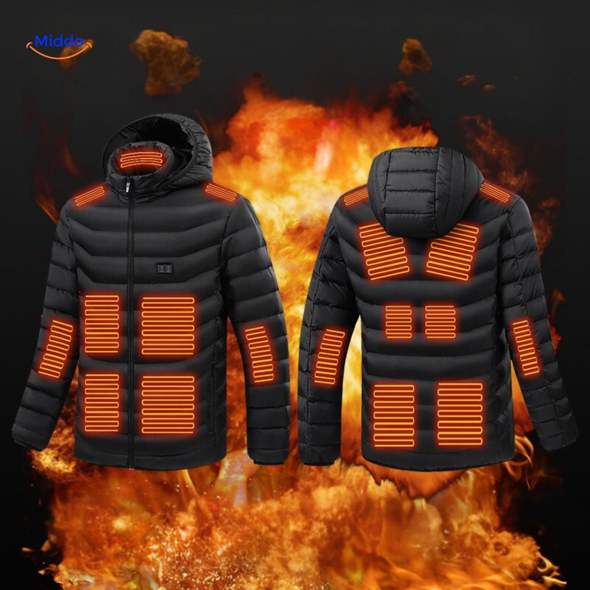 USB Heated Jacket with Tailored Silhouette and Zipper Design for Cold Weather Wear