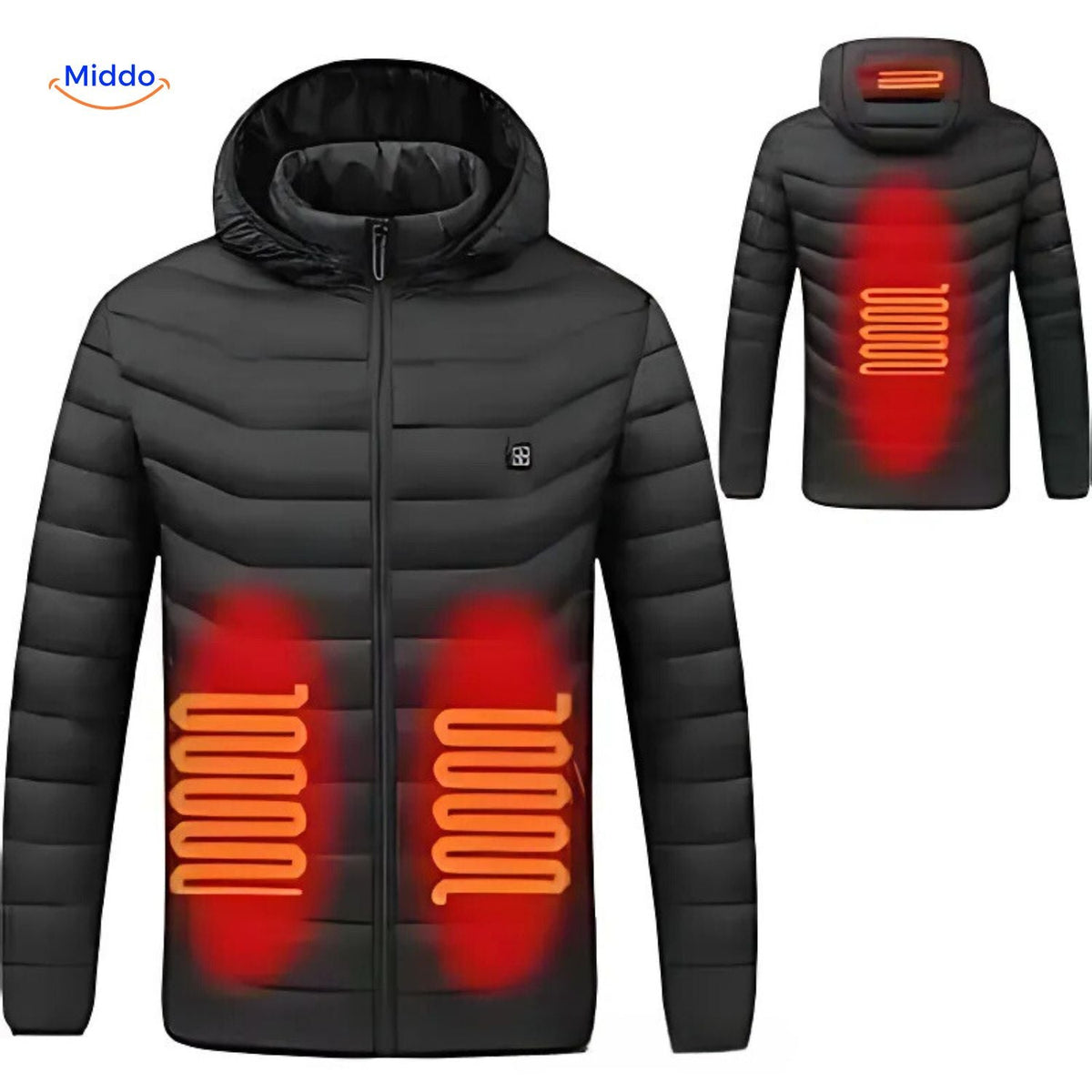 USB-beheizte Jacke mit taillierter Silhouette und Reißverschluss-Design für kaltes Wetter