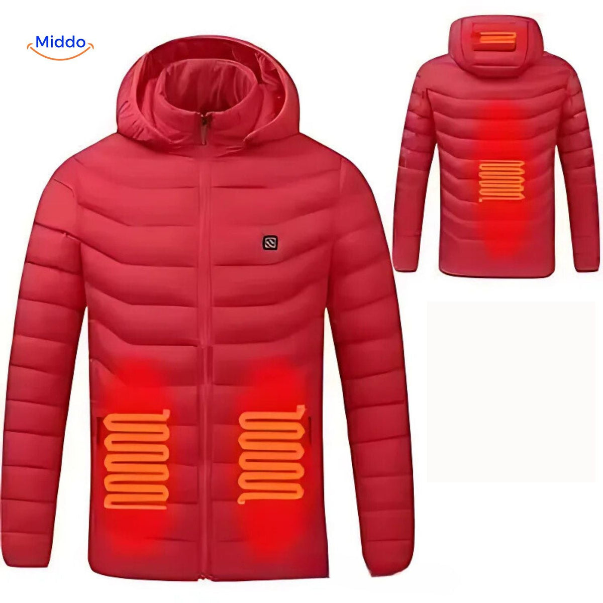 USB-beheizte Jacke mit taillierter Silhouette und Reißverschluss-Design für kaltes Wetter