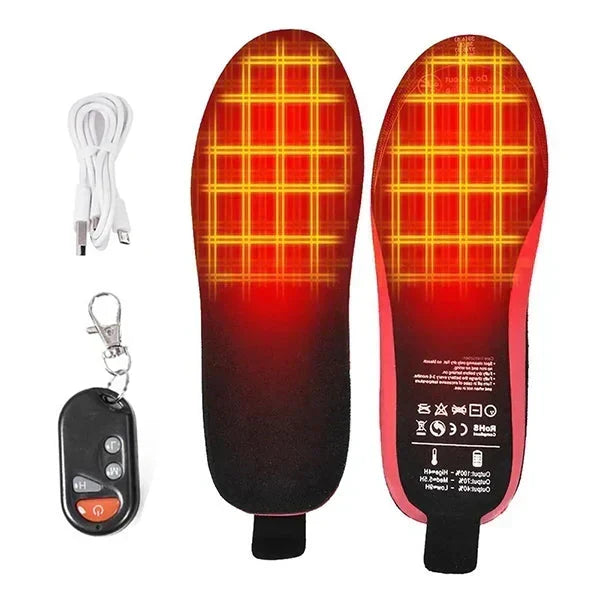 Remote-Control Heated Shoe Insoles, Rechargeable Foot Warmers for Winter