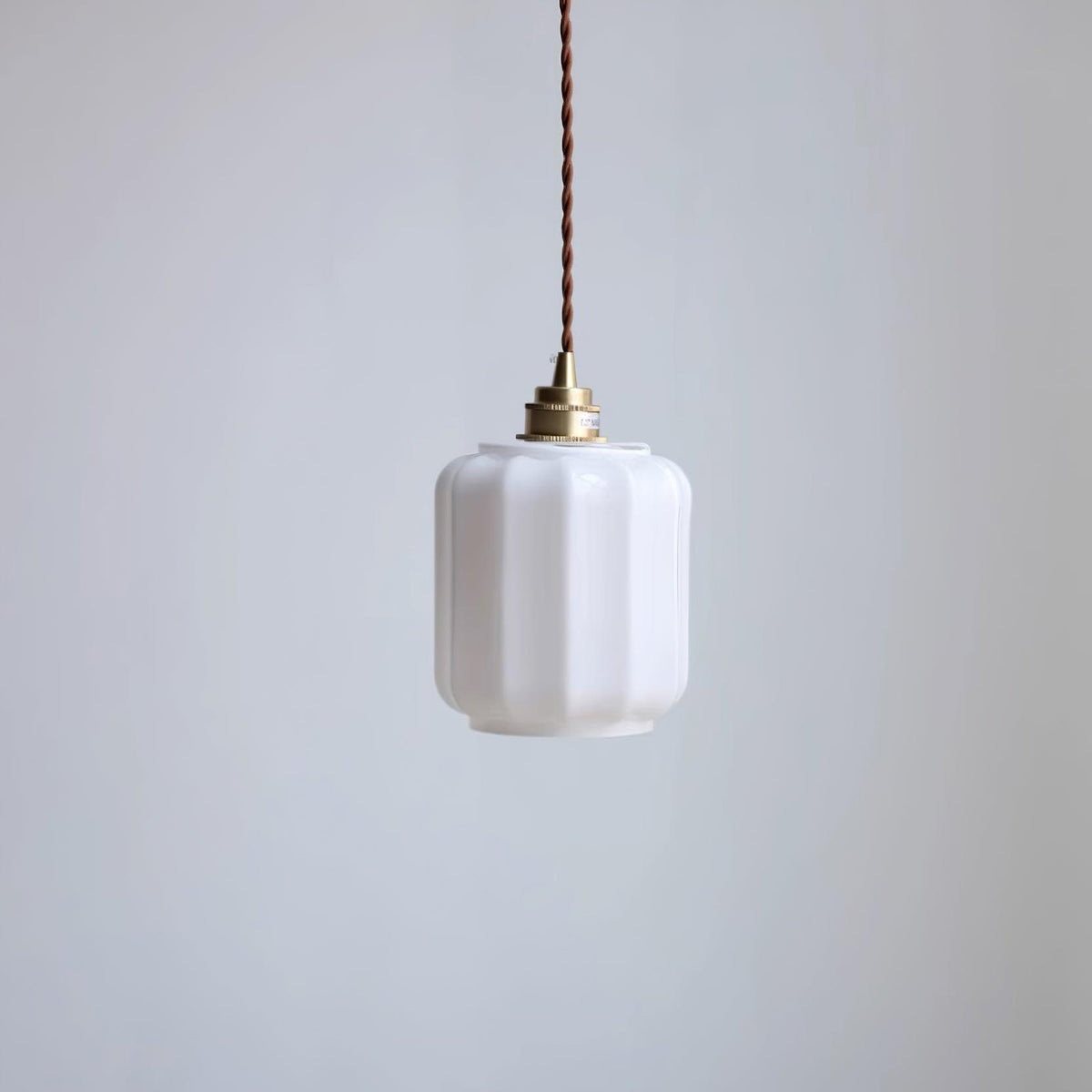 Glazen bol hanglamp met verstelbaar snoer, wit messing plafondarmatuur voor slaapkamer, eetkamer, keukeneiland, messing afwerking 6 inch pendel | Thomler