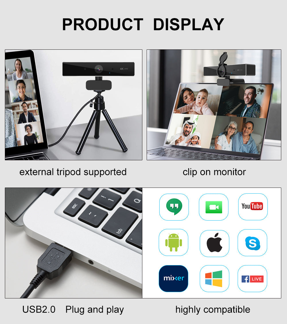 USB-Webcam mit Autofokus und eingebautem Mikrofon