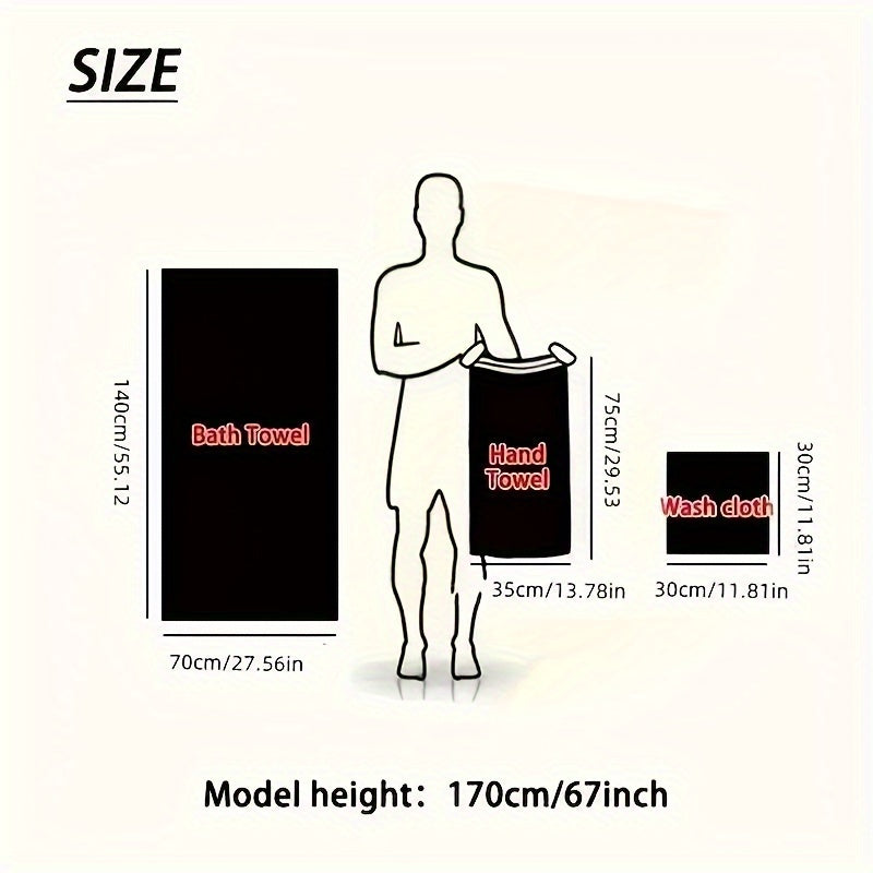 Coral-Fleece-Handtuchset, 8-teilig, schnell trocknend, leicht, für Dusche, Bad, Fitnessstudio, Reise, Zuhause, Badezimmer, neutrale Töne, 300 g/m² Mikrofaser | Thomler