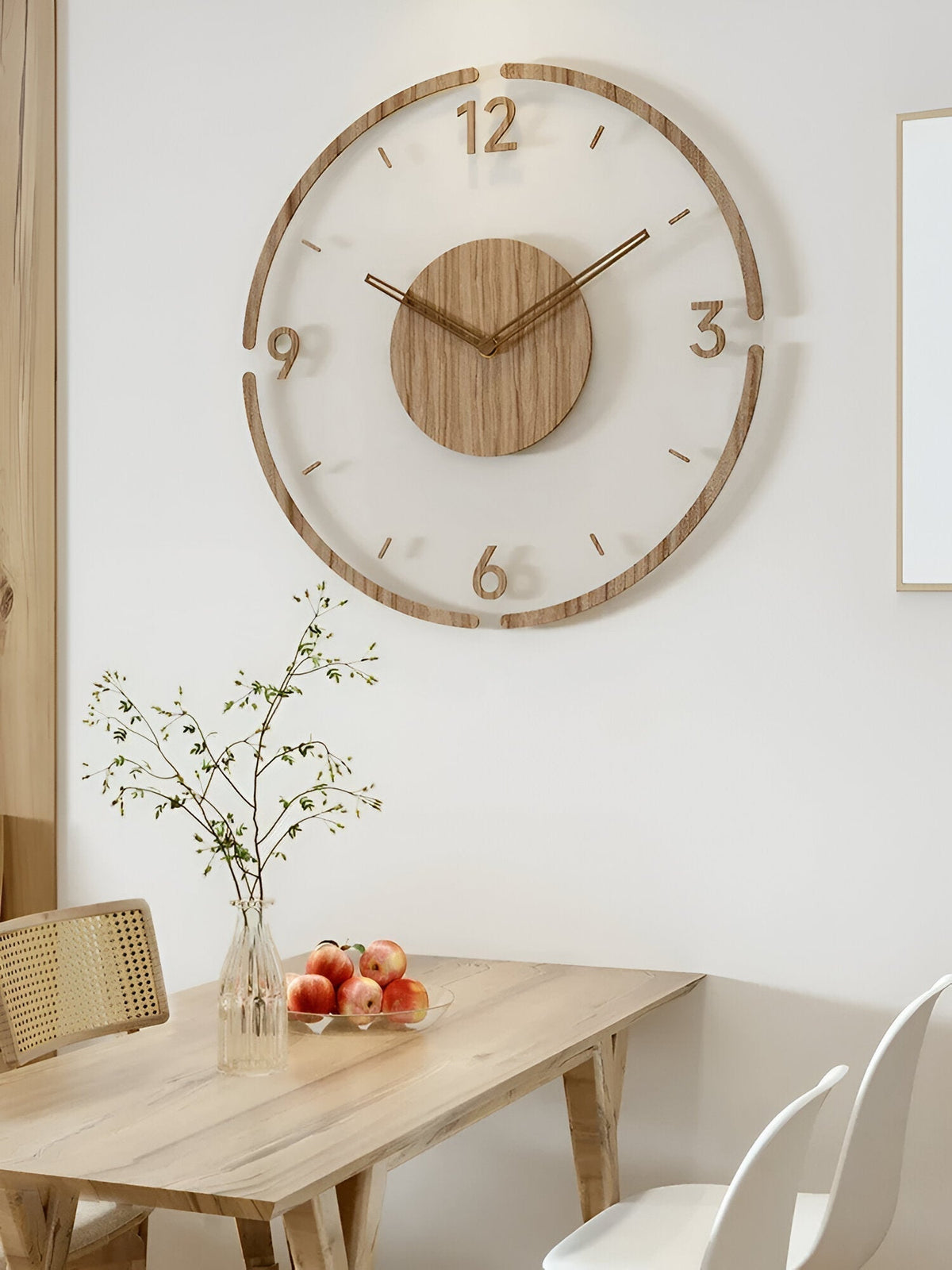 Stille Wanduhr modernes Acryl-Holz-Design geräuschloses Quarz-Uhrwerk dekorativer Zeitmesser für Wohnzimmer Schlafzimmer Heimbüro