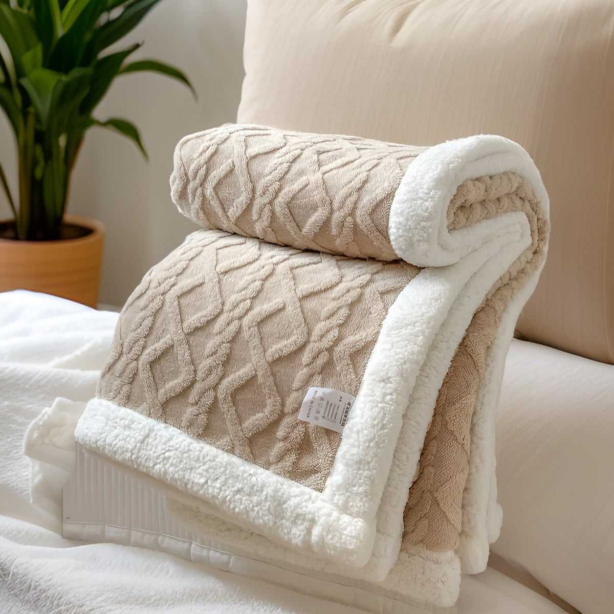 Reversible Sherpa Throw Blanket 59×79 Inches Soft Polyester for Couch Bed Chair Gray White Lightweight Winter Warmth Layer Bedroom Living Ro | Thomler