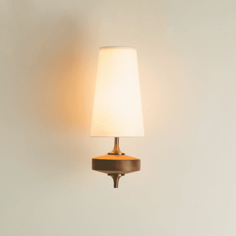 Dual Fabric Sconce Light Fixture Wooden Frame Indoor Lighting Bedroom Hallway Accent Warm Glow 14 in Wide E12 E14 Socket Hardwired Modern Ho | Thomler
