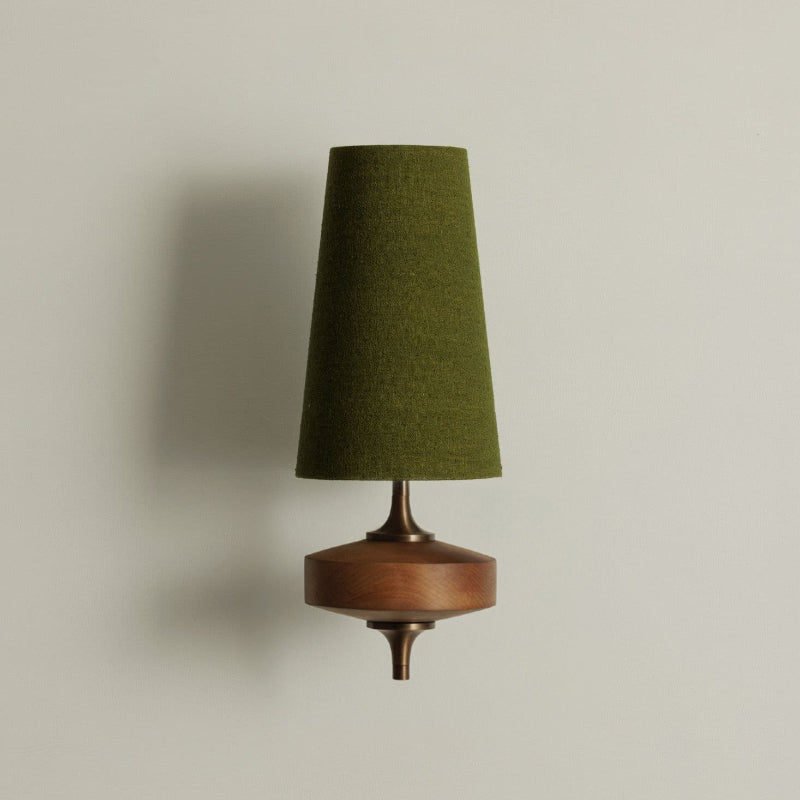 Dual Fabric Sconce Light Fixture Wooden Frame Indoor Lighting Bedroom Hallway Accent Warm Glow 14 in Wide E12 E14 Socket Hardwired Modern Ho | Thomler