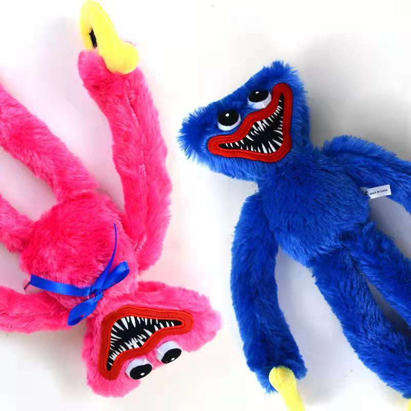Weiches Plüsch-Charakter-Spielzeug, 40 cm großes Stofftier für Kinder, blau-rotes Kuschelmonster für Kleinkinder, Spielzimmer-Deko