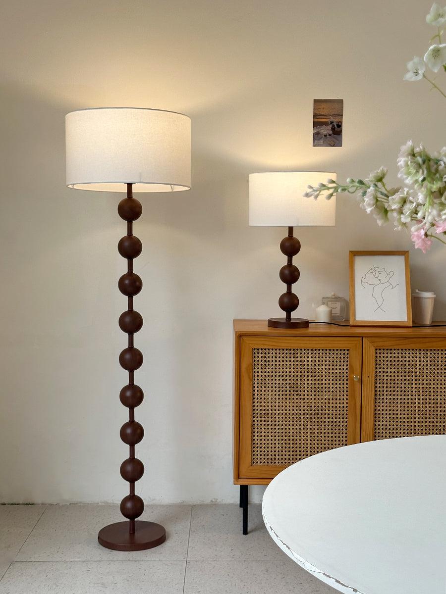 Tall Standing Lamp with White Shade 63 Inches Natural Wood Base Dimmable Accent Light for Bedroom Living Room Corner Reading Nook Modern Dec | Thomler