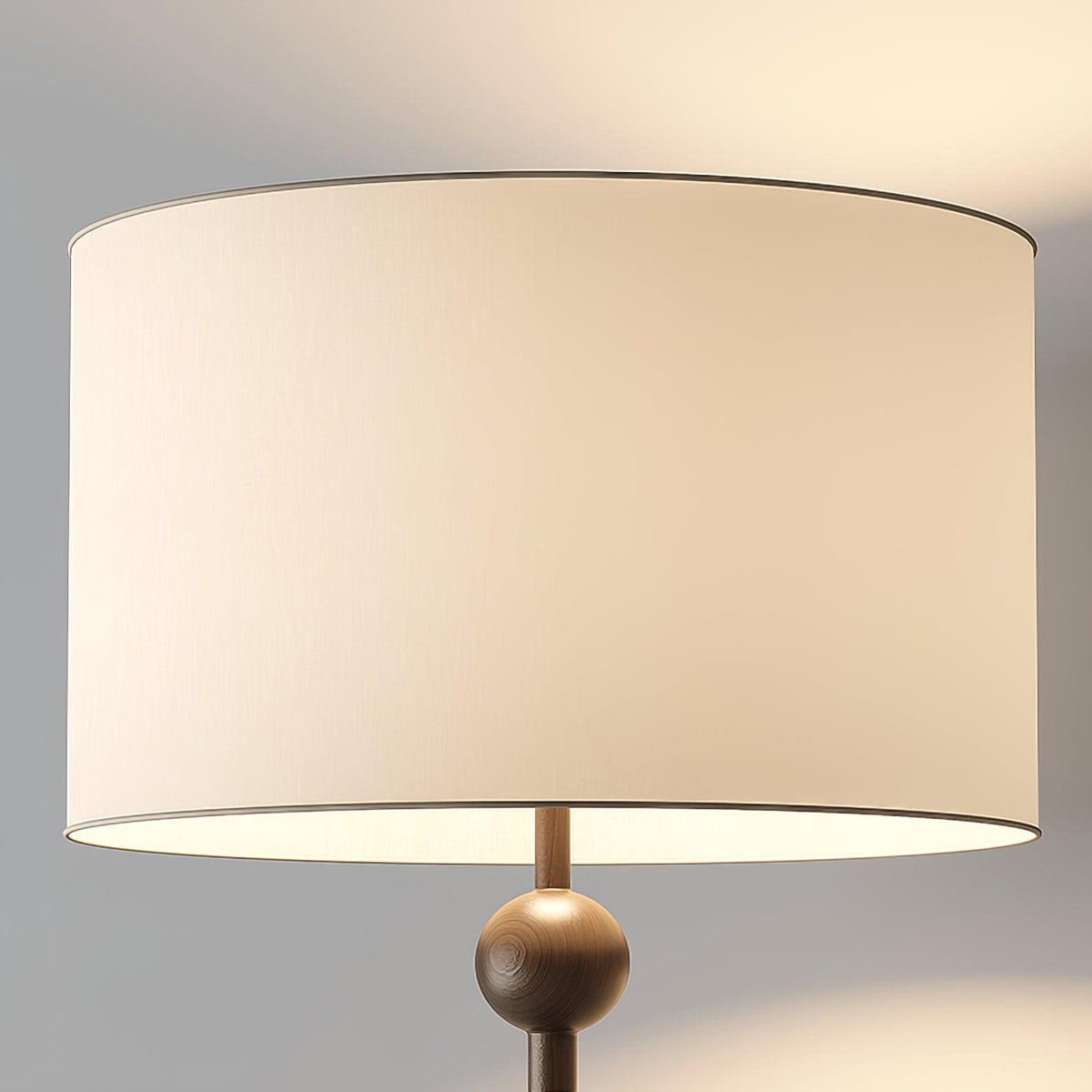Tall Standing Lamp with White Shade 63 Inches Natural Wood Base Dimmable Accent Light for Bedroom Living Room Corner Reading Nook Modern Dec | Thomler