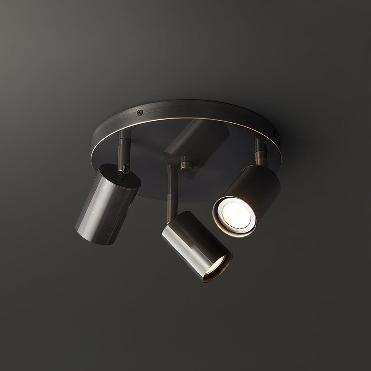 Rotatable Track Light for Kitchen Ceilings Multi-Head Metal Spotlight Fixture for Closets Directional Task Lighting Brass or Black | Thomler