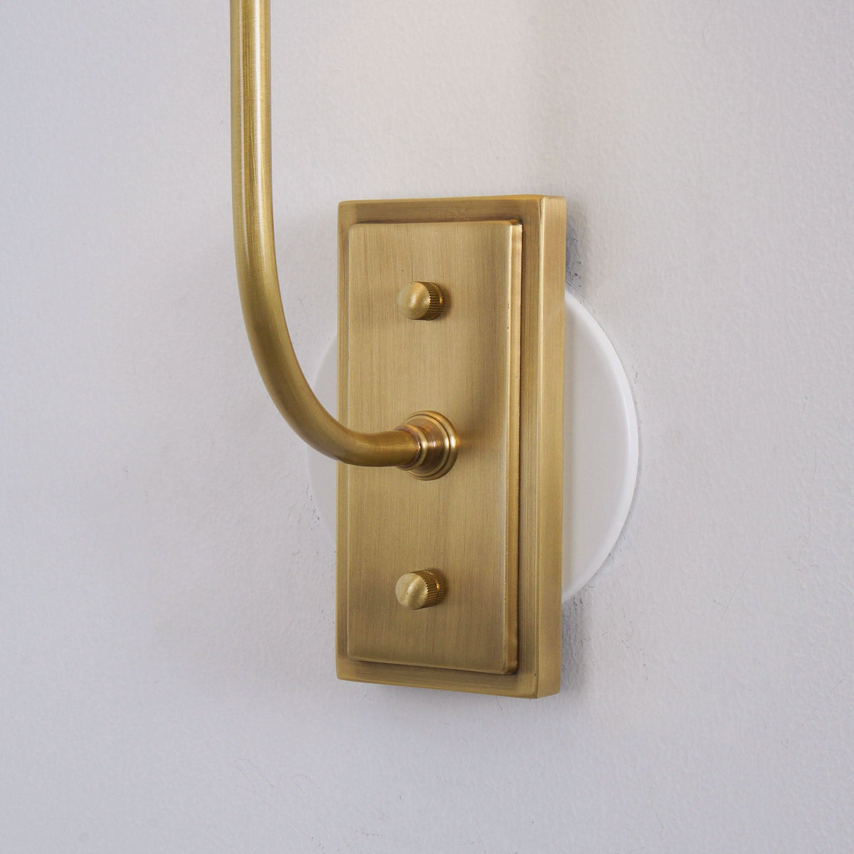 Fabric Shade Sconce Light with Brass Arm for Bedroom Reading & Hallway Accent | E12 Socket, Warm Ambient Glow, Space-Saving Install | Thomler
