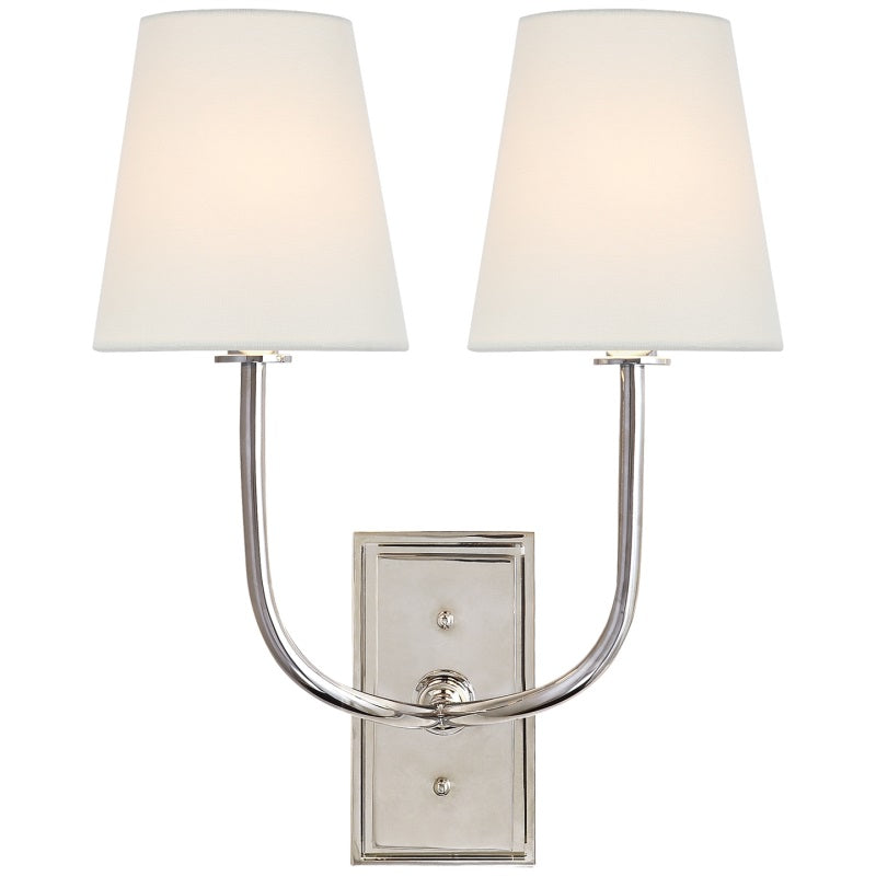 Fabric Shade Sconce Light with Brass Arm for Bedroom Reading & Hallway Accent | E12 Socket, Warm Ambient Glow, Space-Saving Install | Thomler
