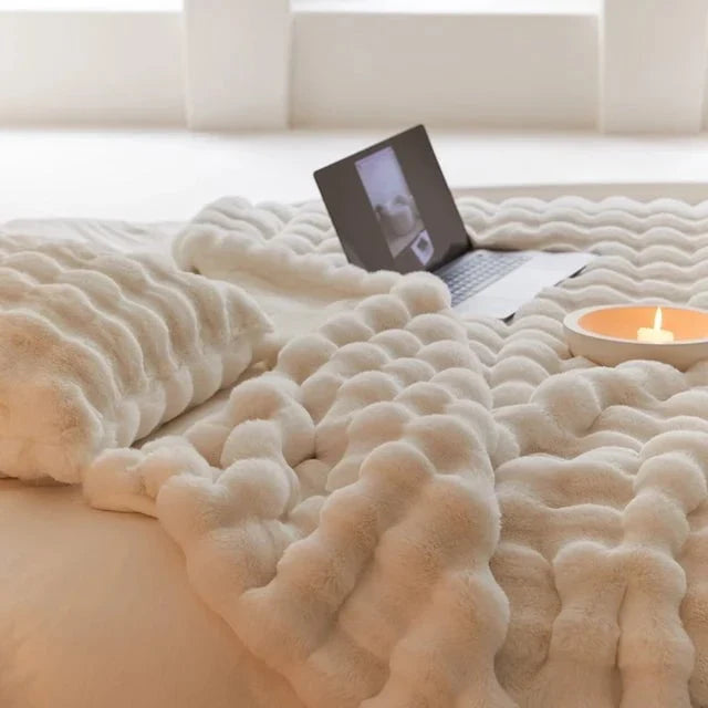 Pluche imitatiebont plaid met zijdezachte textuur voor bank, bed & woonkamerdecoratie in meerdere kleuren | Thomler