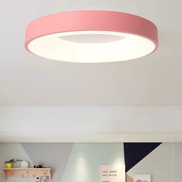 Round Flush Mount LED Fixture Iron Acrylic Low Profile for Bedroom Hallway Living Room Kitchen Dining Room Modern Minimalist Slim Design | Thomler