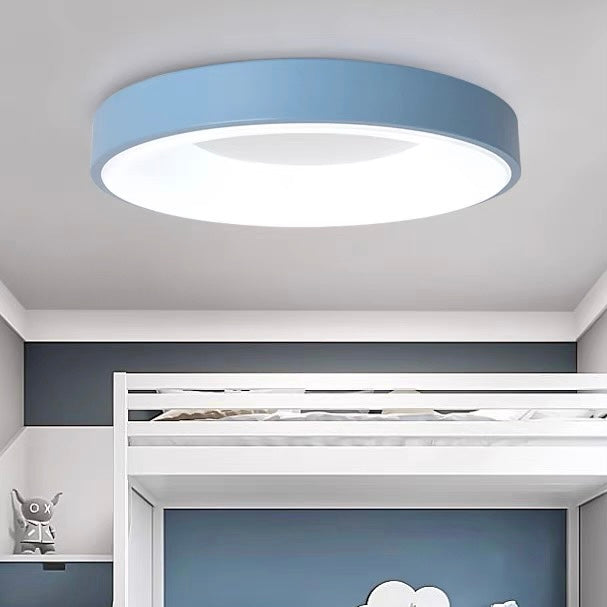 Round Flush Mount LED Fixture Iron Acrylic Low Profile for Bedroom Hallway Living Room Kitchen Dining Room Modern Minimalist Slim Design | Thomler
